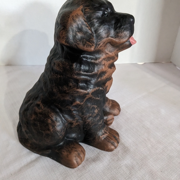 VTG ceramic rottweiler sitting puppy dog figurine statue 9 inch - Picture 4 of 9